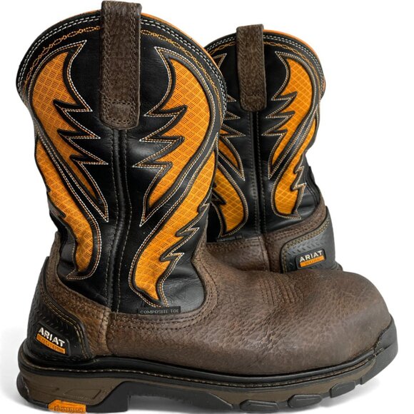 Ariat Intrepid Venttek Composite Toe Work Leather Western Boots Men's 9 EE - Picture 1 of 15